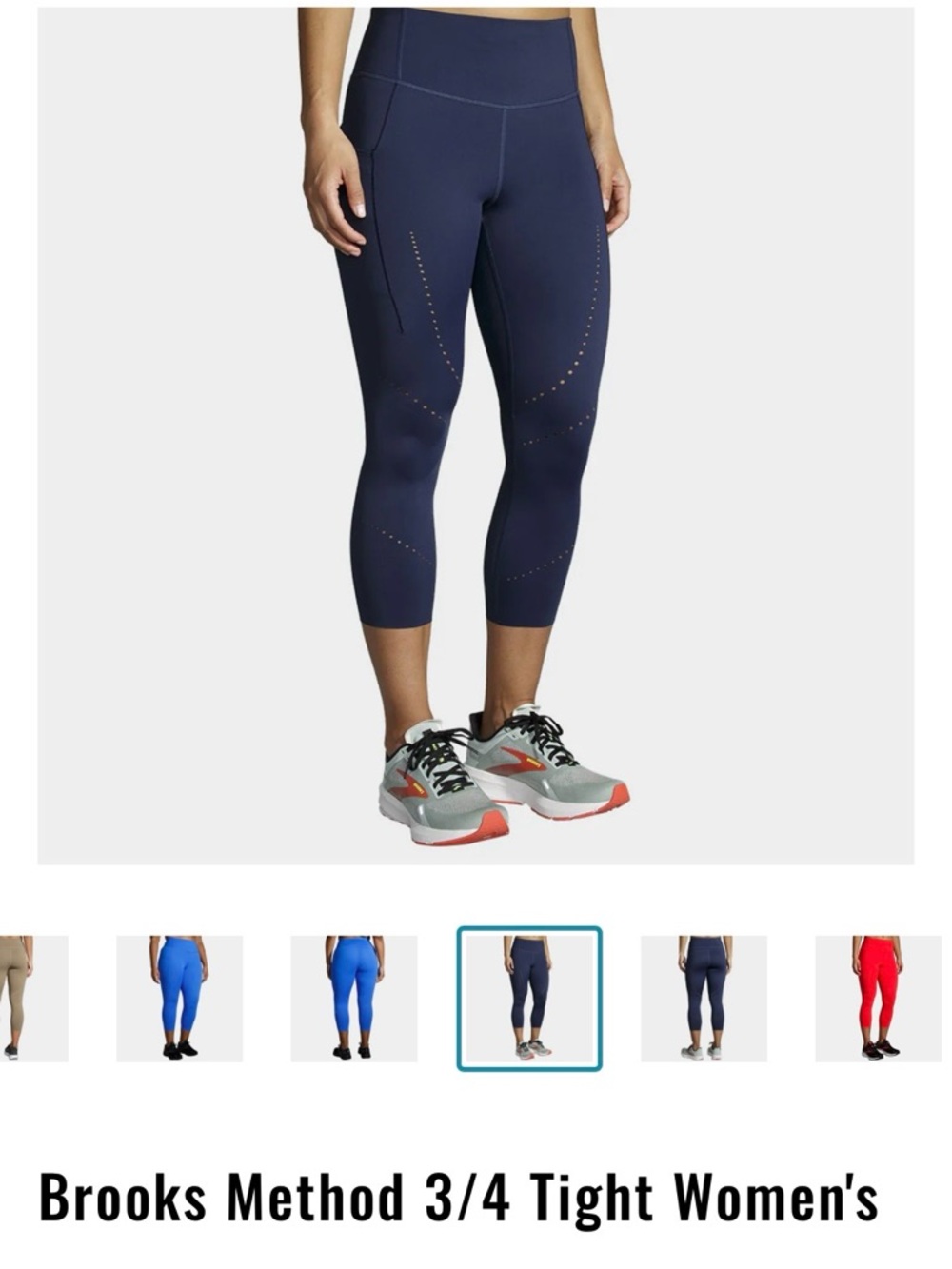 Brooks Method 3/4 Running Tights - Navy Blue